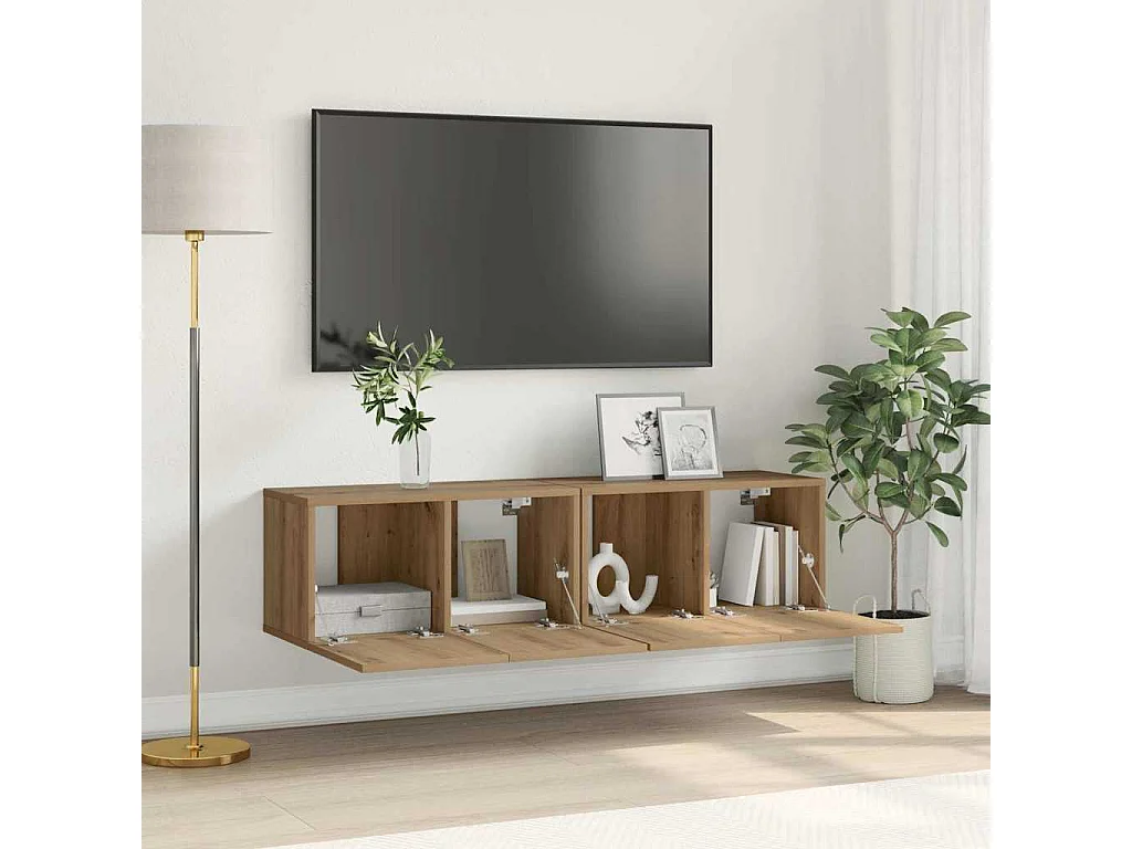 Mobile TV 2 pezzi Marrone 60 x 30 x 30 cm Legno ingegnerizzato