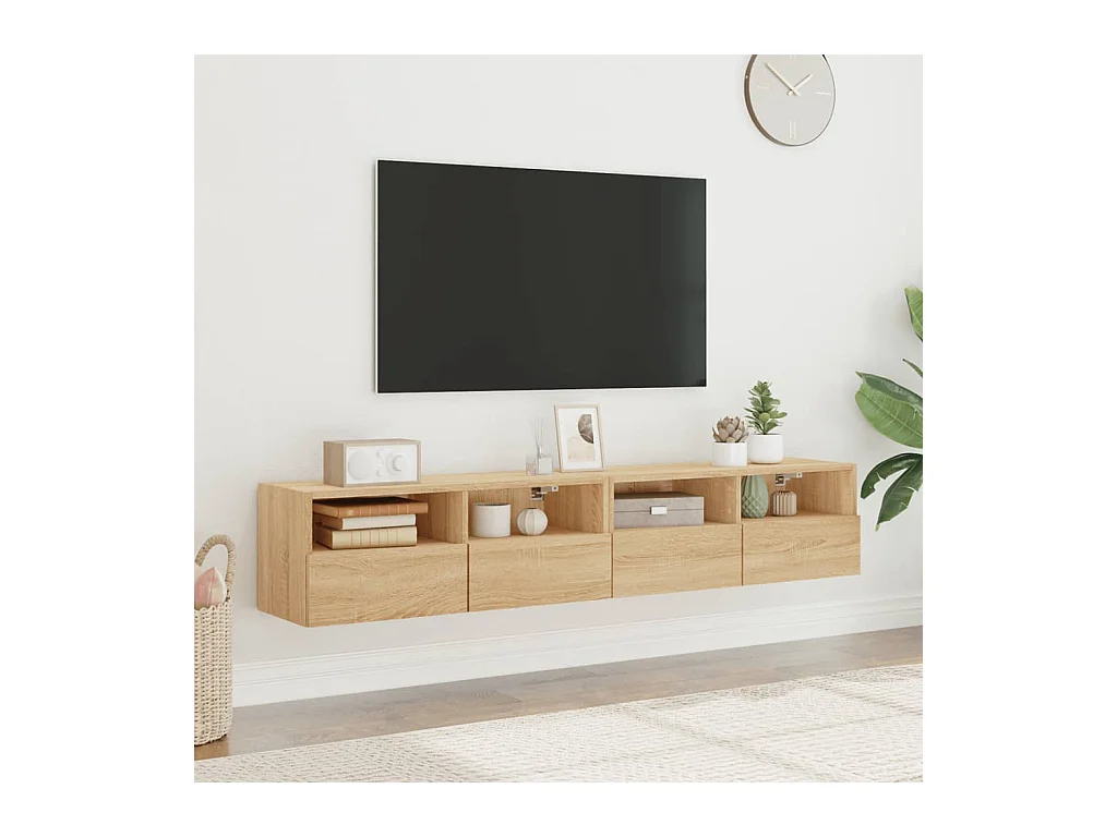 mobili TV da parete in rovere Sonoma 80x30x30cm in legno ingegnerizzato