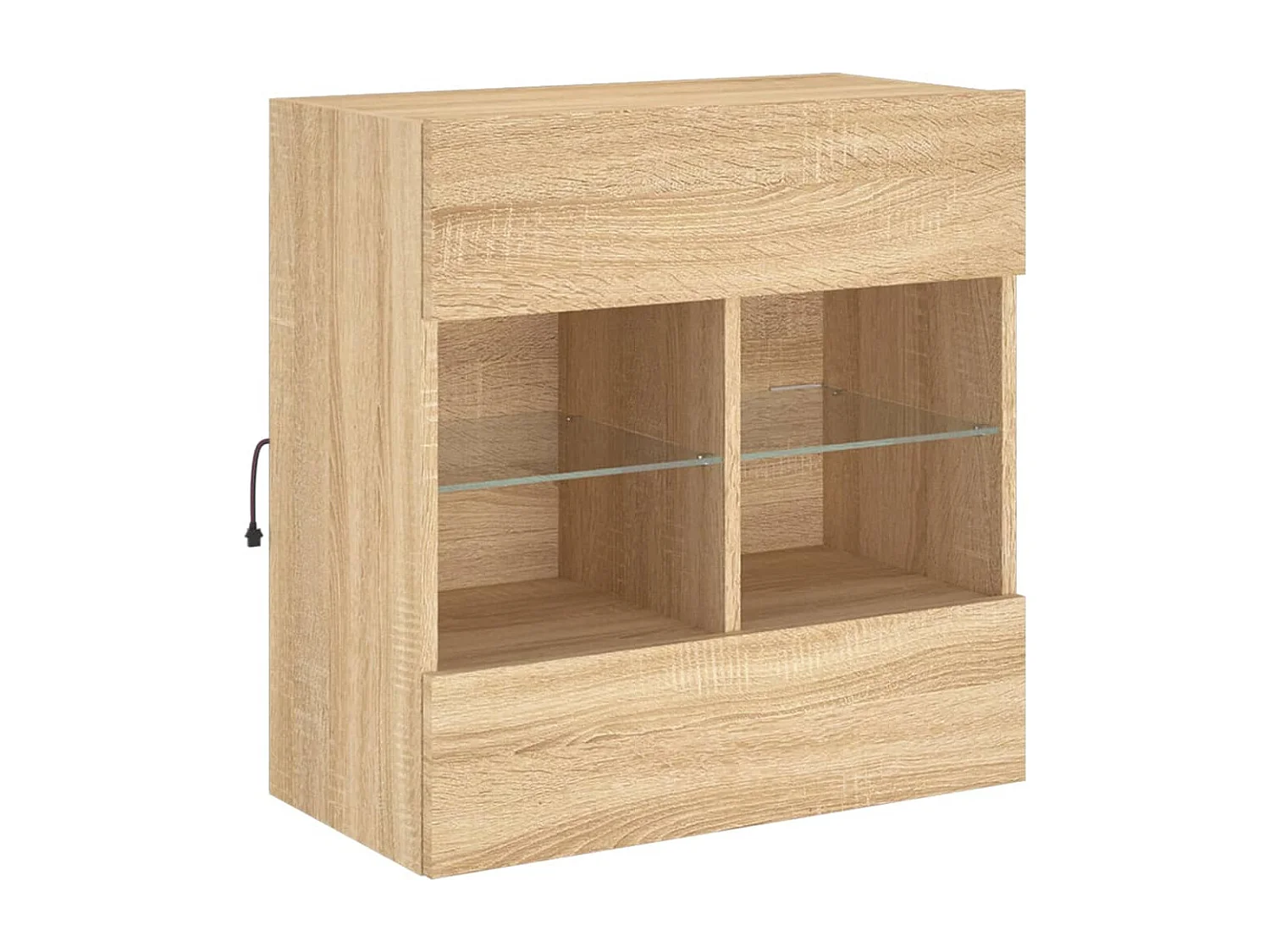 Mobile porta TV a parete con luci LED Rovere Sonoma 58,5x30x60,5 cm