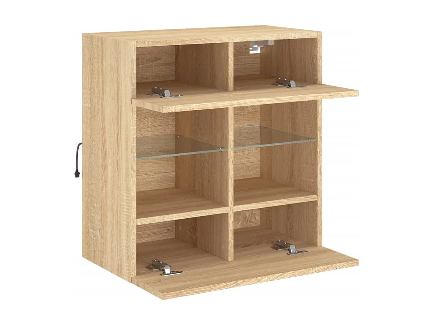 Mobile porta TV a parete con luci LED Rovere Sonoma 58,5x30x60,5 cm