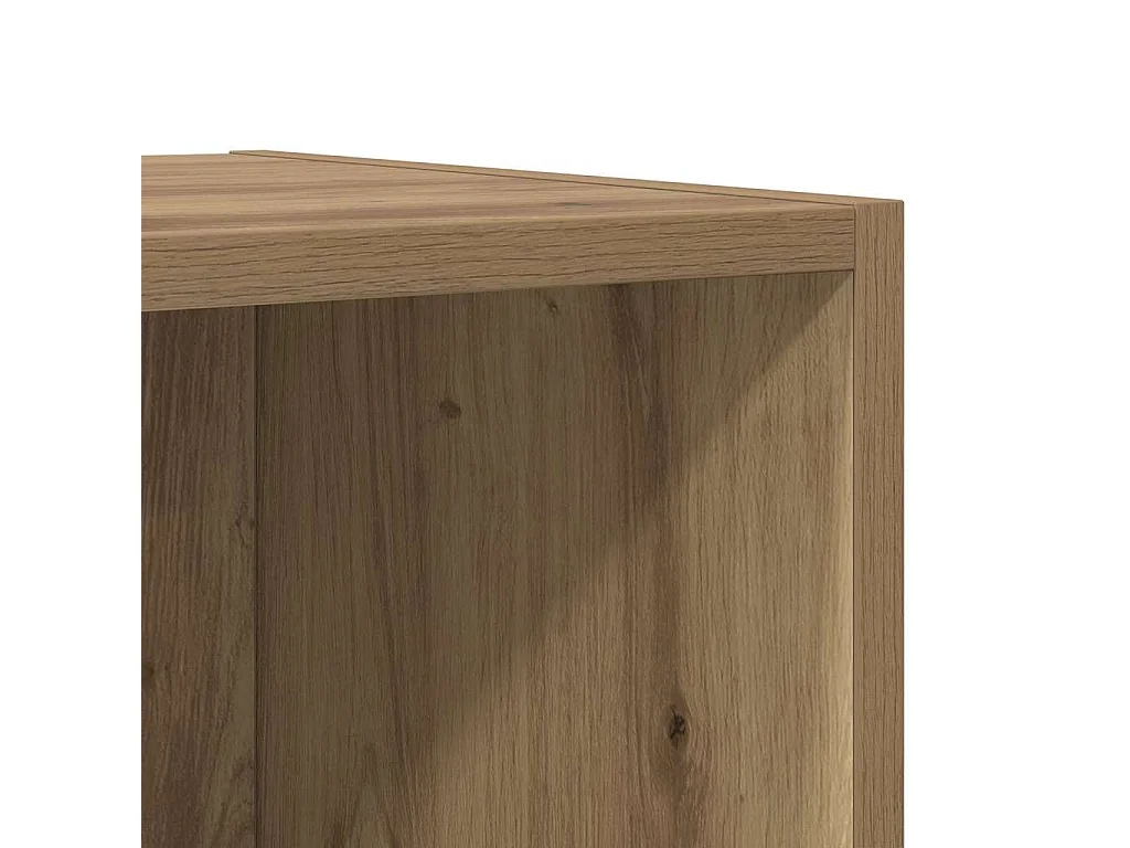 Set porta TV 2 pezzi, rovere lavorato a mano, 37 x 37 x 142,5 cm