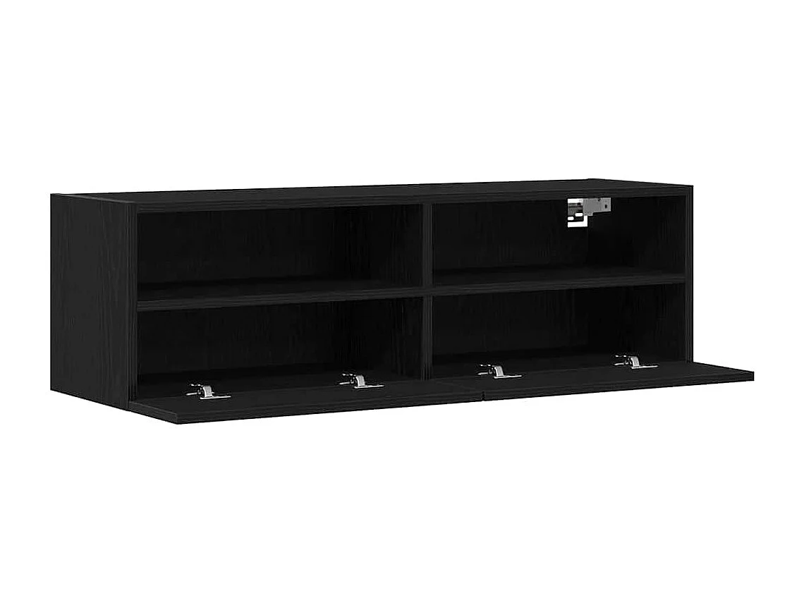 Mobile TV a parete Mobile TV a parete 2 pezzi Rovere nero 100 x 30 x 30 cm