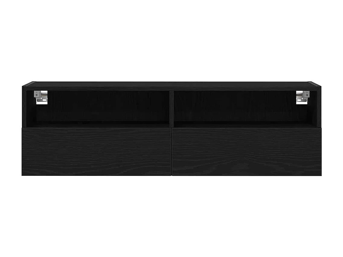 Mobile TV a parete Mobile TV a parete 2 pezzi Rovere nero 100 x 30 x 30 cm