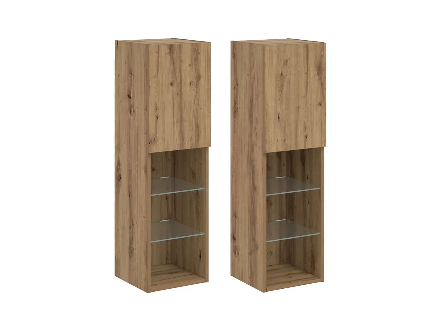 Meubles TV avec lumières LED 2pcs chêne artisanal 30,5x30x102cm