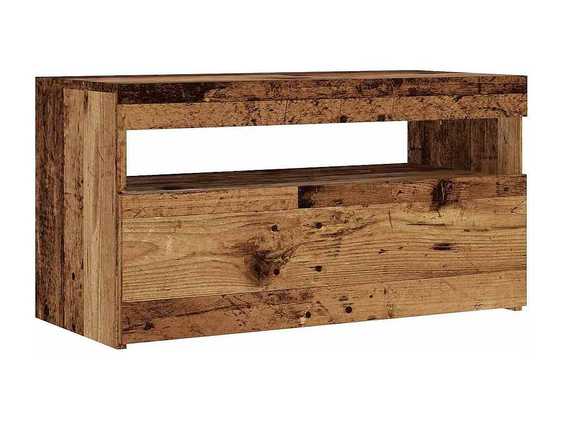 Soportes de TV con luces LED 2 piezas Madera vieja Madera de ingeniería