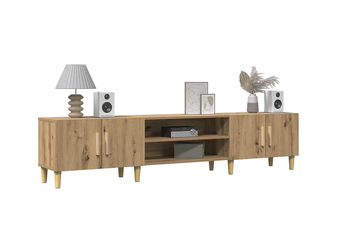 Mobile porta TV artigianale in rovere 180x31,5x40 cm in legno ingegnerizzato