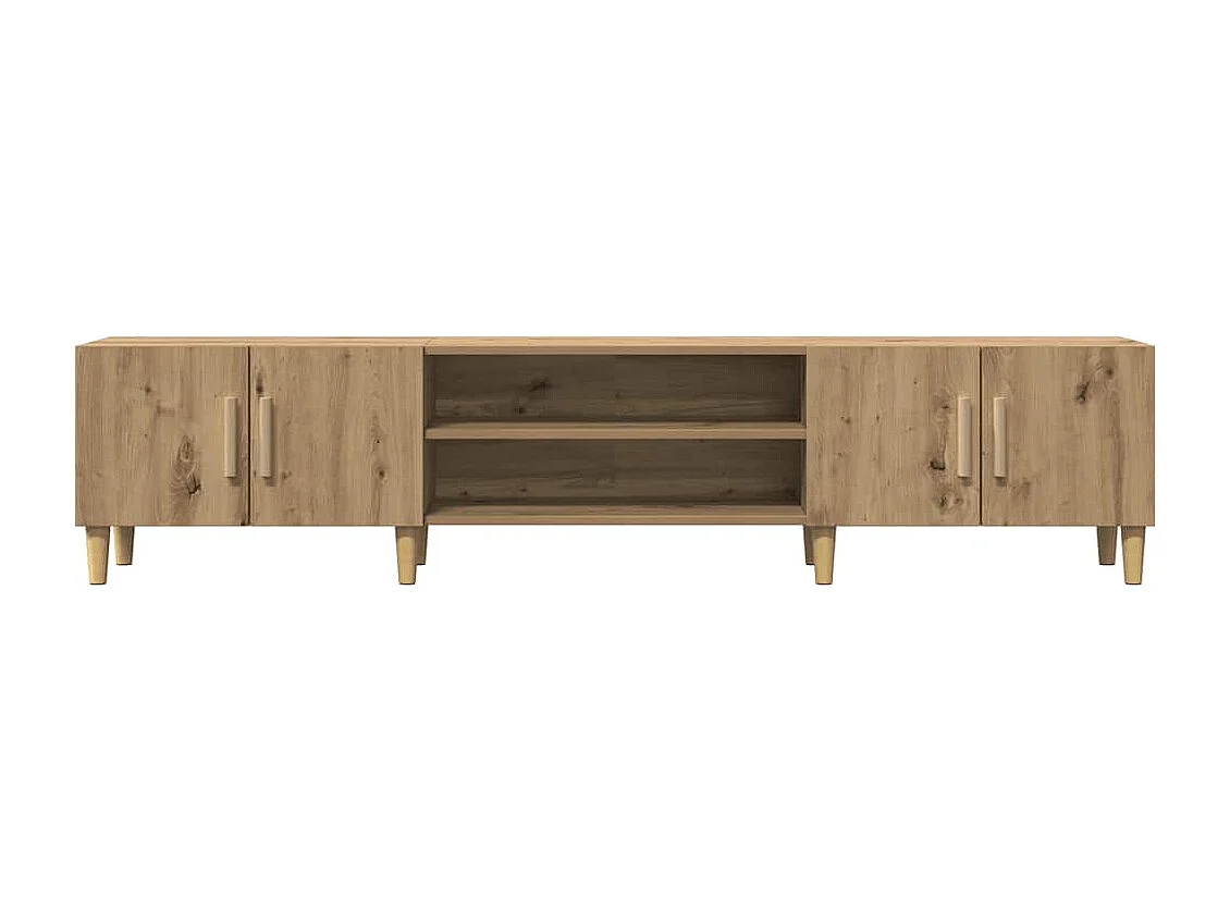 Meuble TV chêne artisanal 180x31,5x40 cm bois d'ingénierie