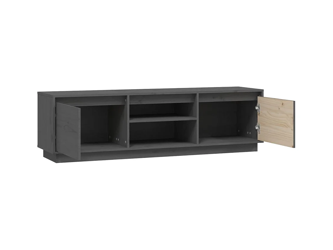 Meuble TV Gris 140x35x40 cm Bois de pin massif