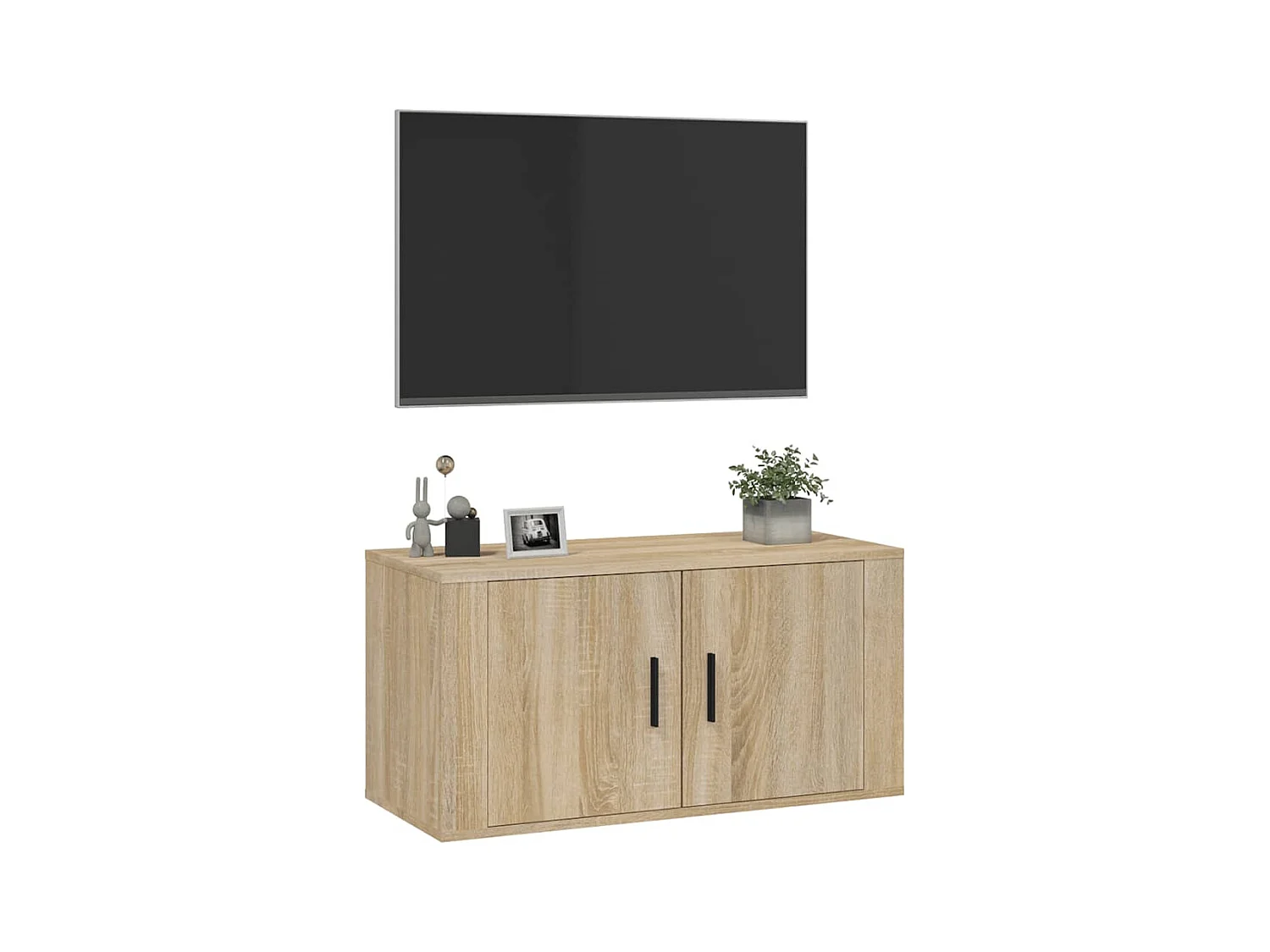 Meuble TV mural Chêne Sonoma 80x34,5x40 cm