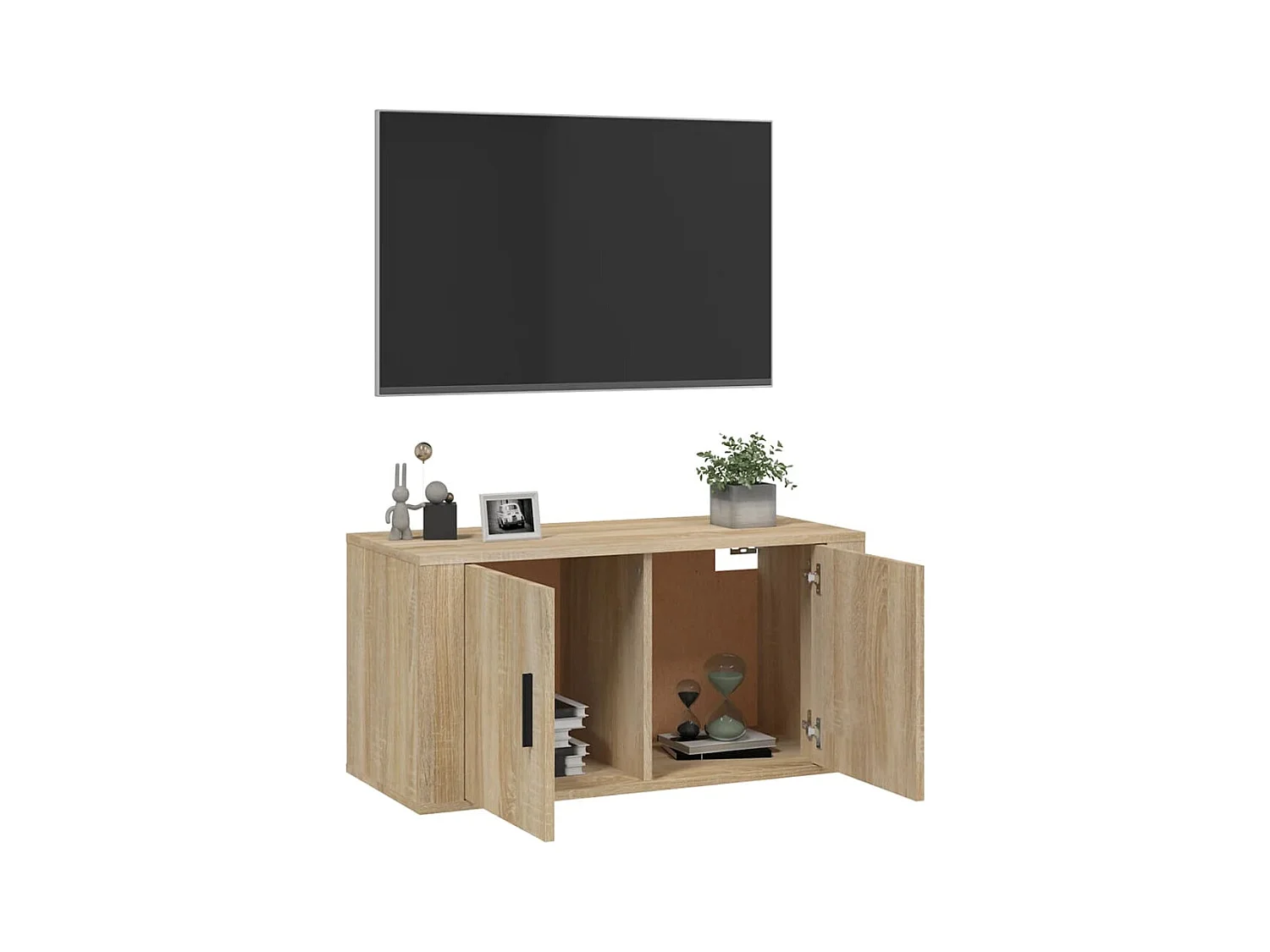 Meuble TV mural Chêne Sonoma 80x34,5x40 cm