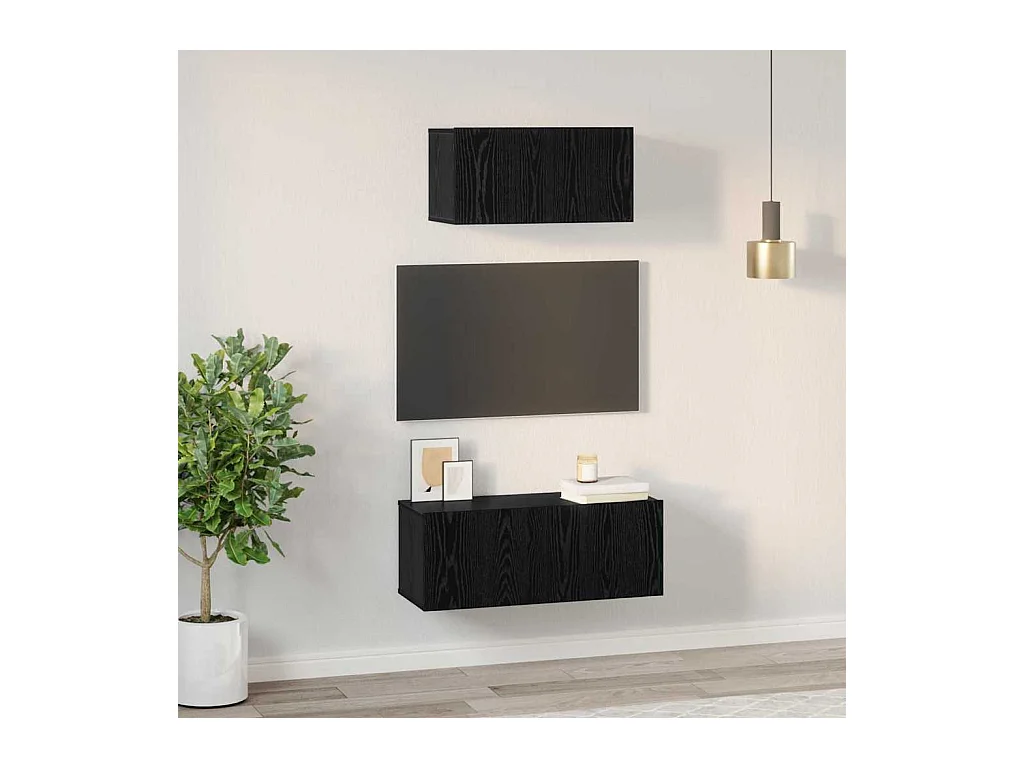Ensemble meuble TV 2 pcs Chêne noir 80 x 30 x 30 cm