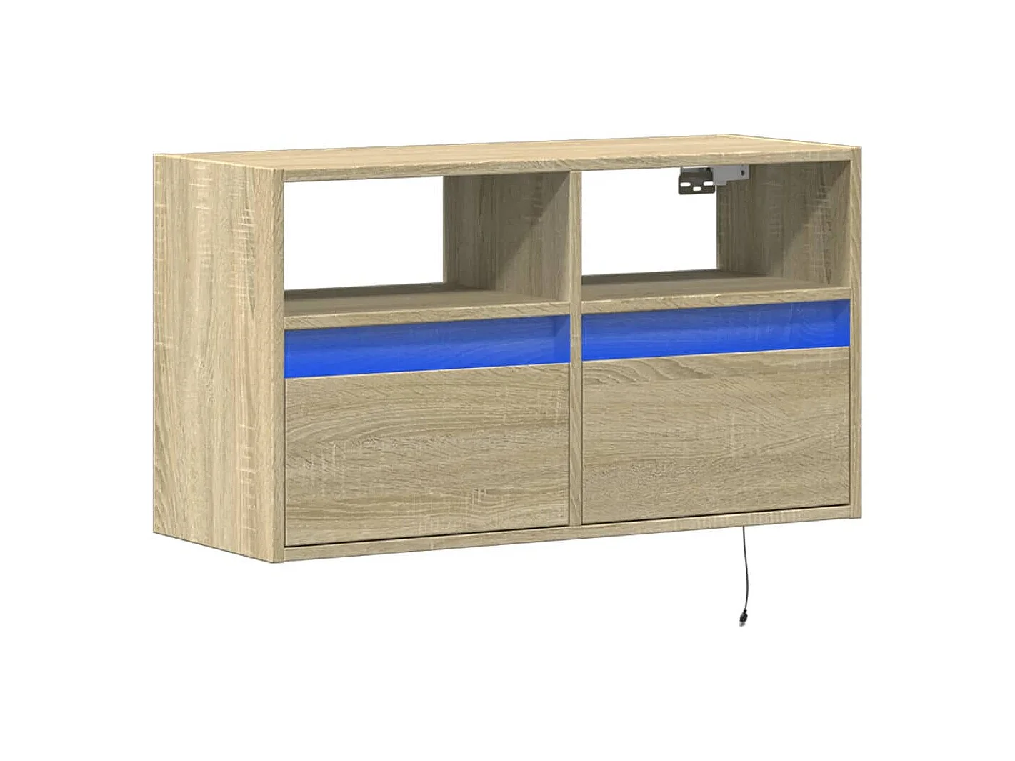 Wandmeubel met LED-verlichting Sonoma eiken 80x31x45 cm