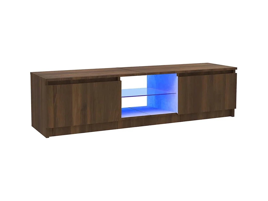 Meuble TV avec lumières LED chêne marron 120x30x36 cm