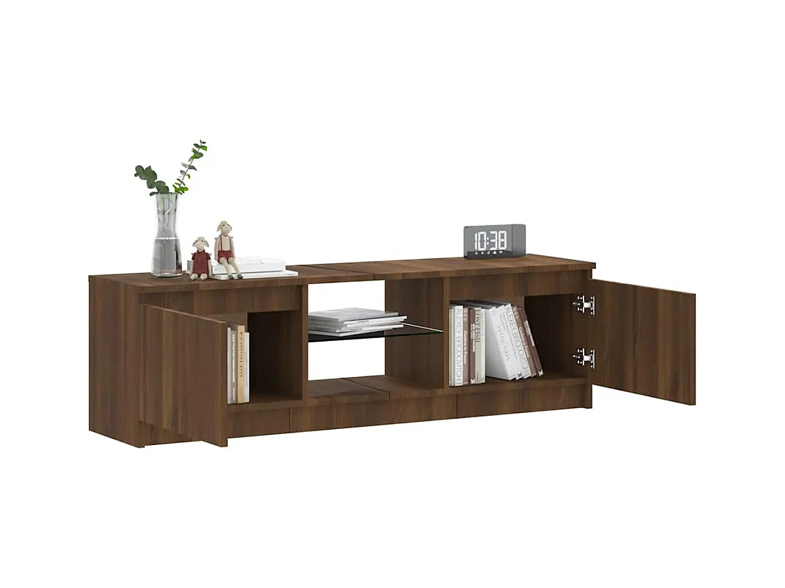Meuble TV avec lumières LED chêne marron 120x30x36 cm