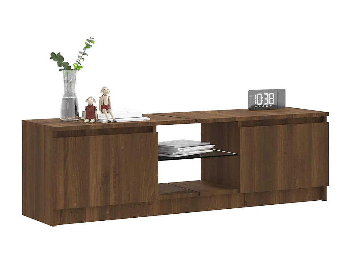 Meuble TV avec lumières LED chêne marron 120x30x36 cm