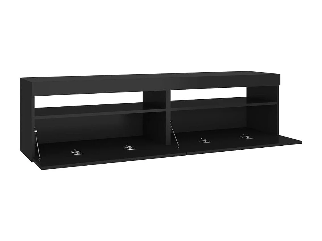 stuks tv-kast met ledverlichting zwart 75x35x40 cm