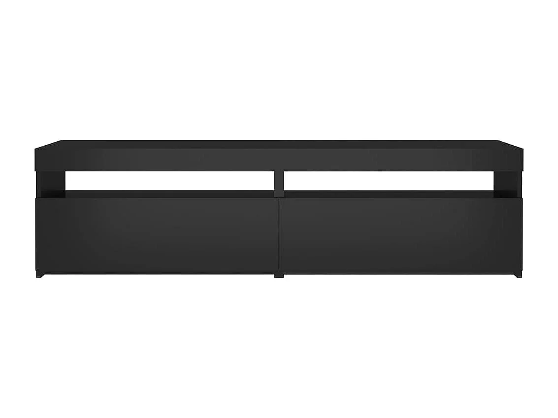 Mobile TV 2 pezzi con luci LED Nero 75x35x40 cm