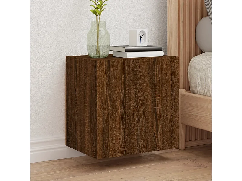 Mueble de TV de pared de 2 piezas, roble marrón, 40,5x30x40 cm