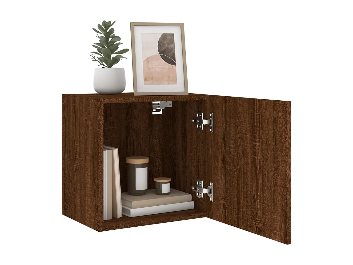 Mueble de TV de pared de 2 piezas, roble marrón, 40,5x30x40 cm