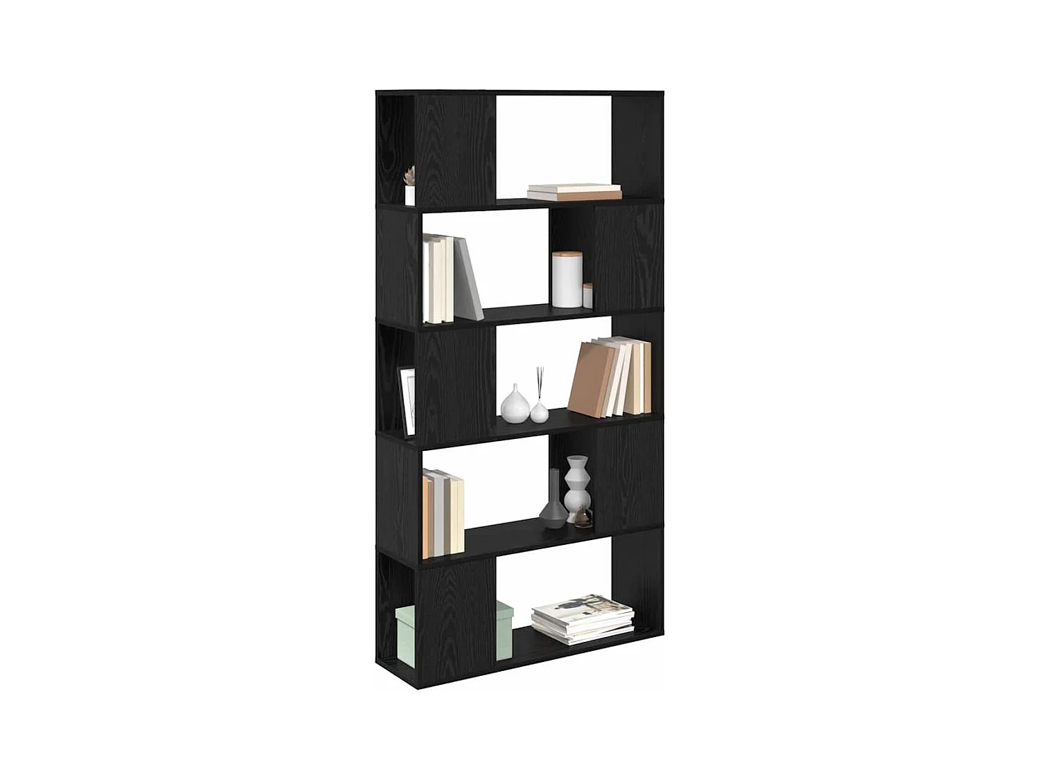 Centre de divertissement Noir 80 x 24 x 155 cm