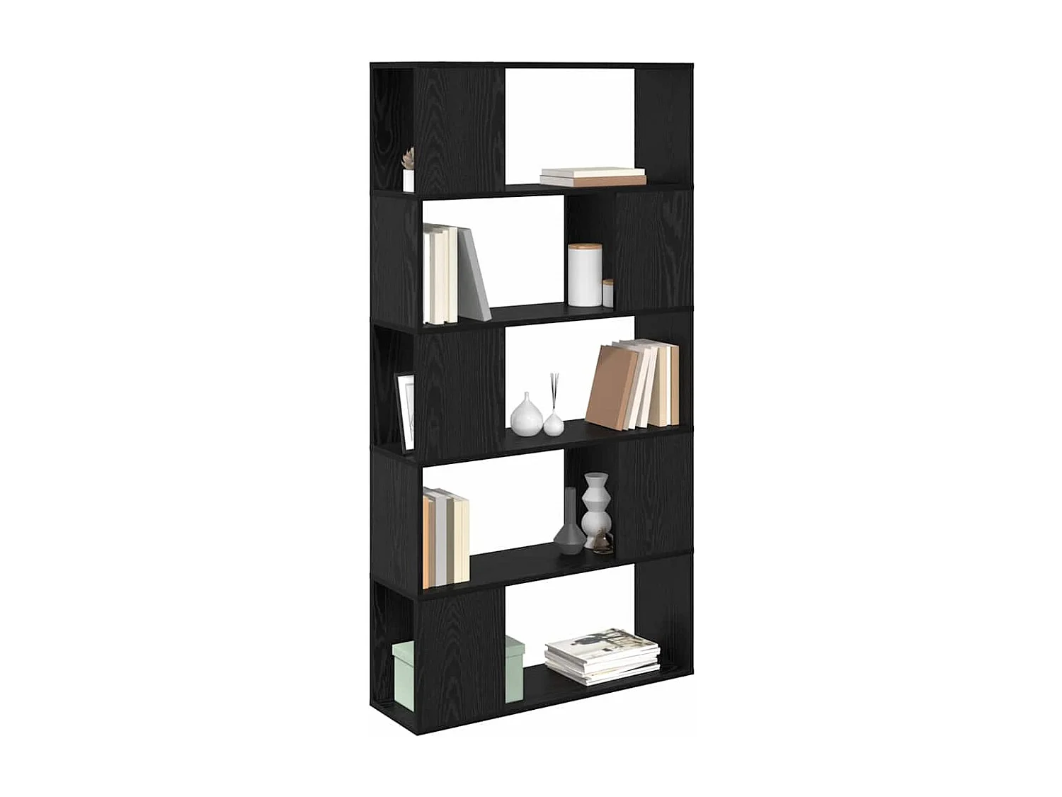 Centre de divertissement Noir 80 x 24 x 155 cm