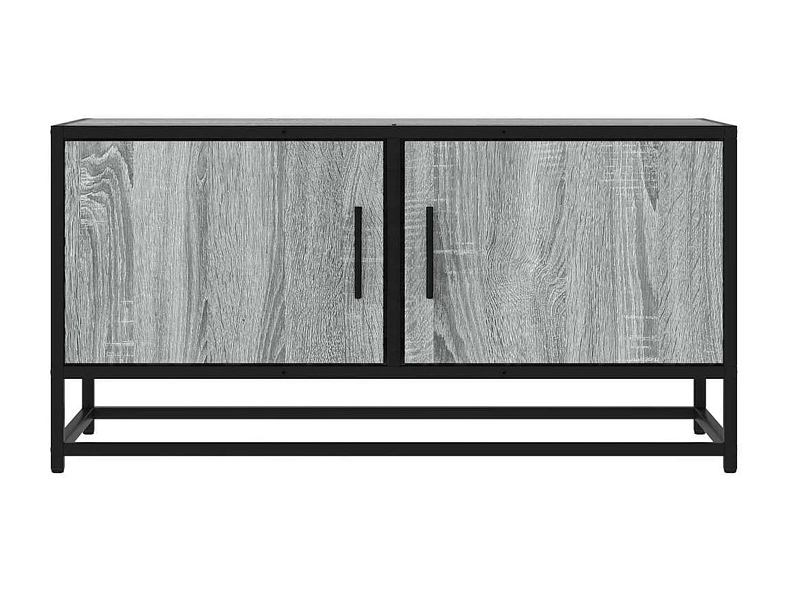 Mueble de TV Sonoma gris 80x34,5x40 cm de madera contrachapada y metal