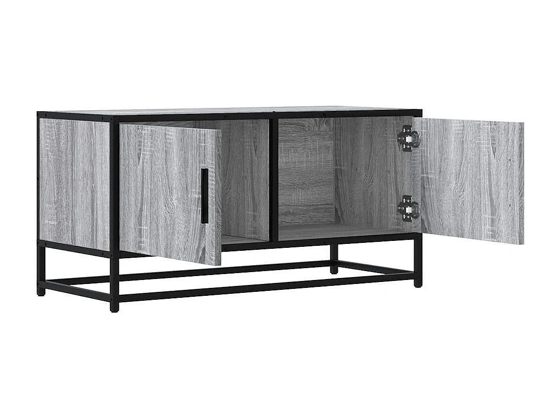Meuble TV sonoma gris 80x34,5x40 cm bois d'ingénierie et métal