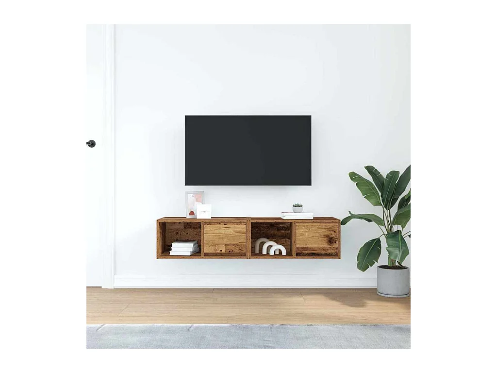 Meubles TV 2 pcs vieux bois 60x31x25,5 cm bois d'ingénierie