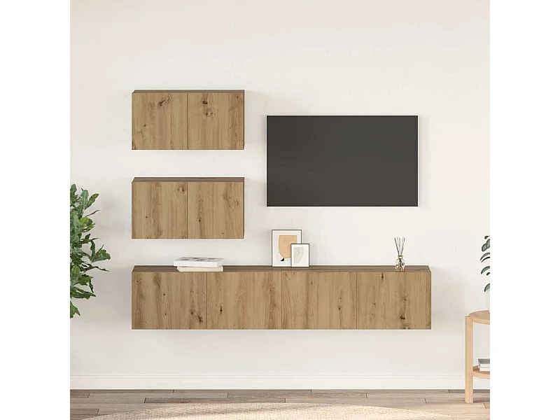 Ensemble meuble TV 4 pcs chêne artisanal 80 x 30 x 30 cm