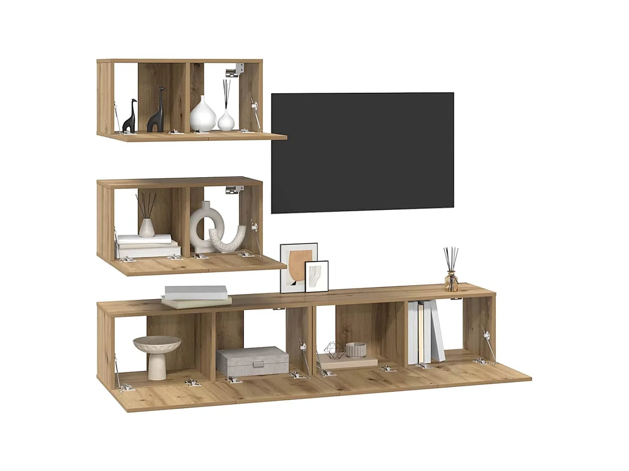 Ensemble meuble TV 4 pcs chêne artisanal 80 x 30 x 30 cm