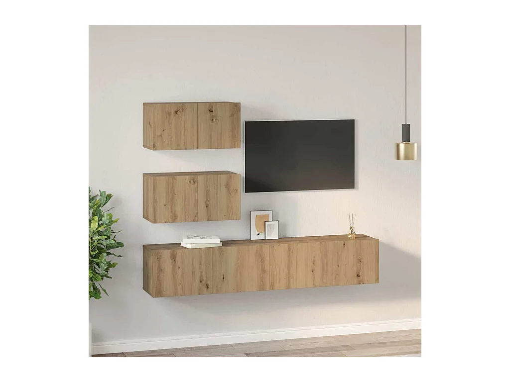 Ensemble meuble TV 4 pcs chêne artisanal 80 x 30 x 30 cm