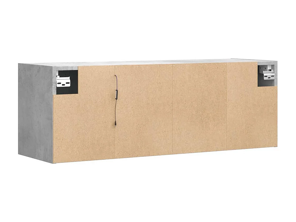 TV-wandmeubel met ledverlichting, betongrijs, 100x31x35 cm