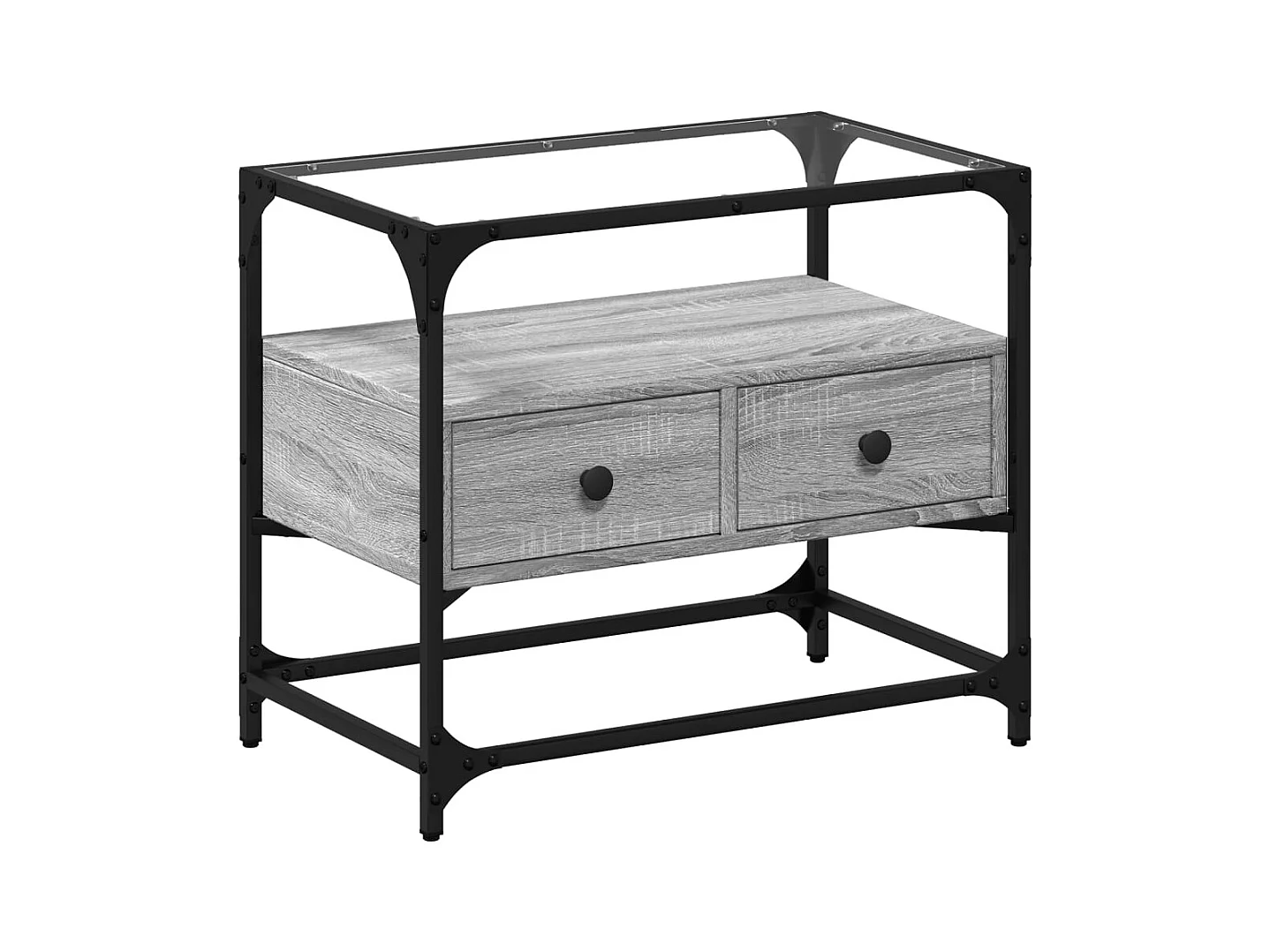 Sonoma Gray Engineered Wood glazen tv-standaard