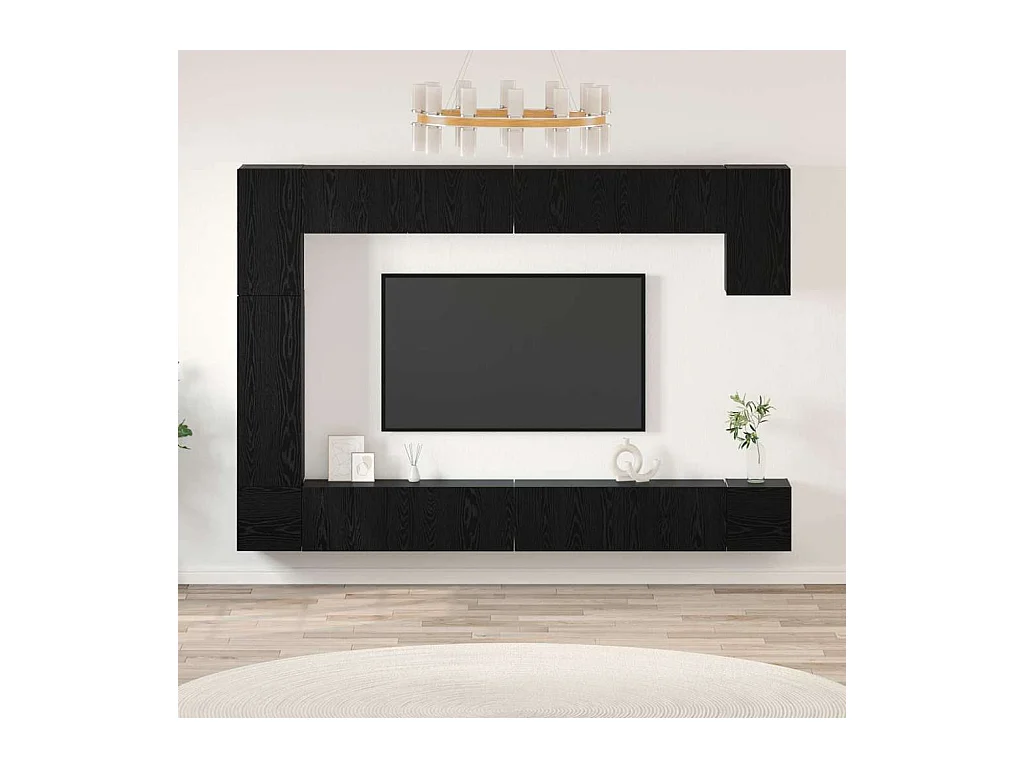 Ensemble meuble TV 9 pcs Chêne noir 100 x 30 x 30,5 cm