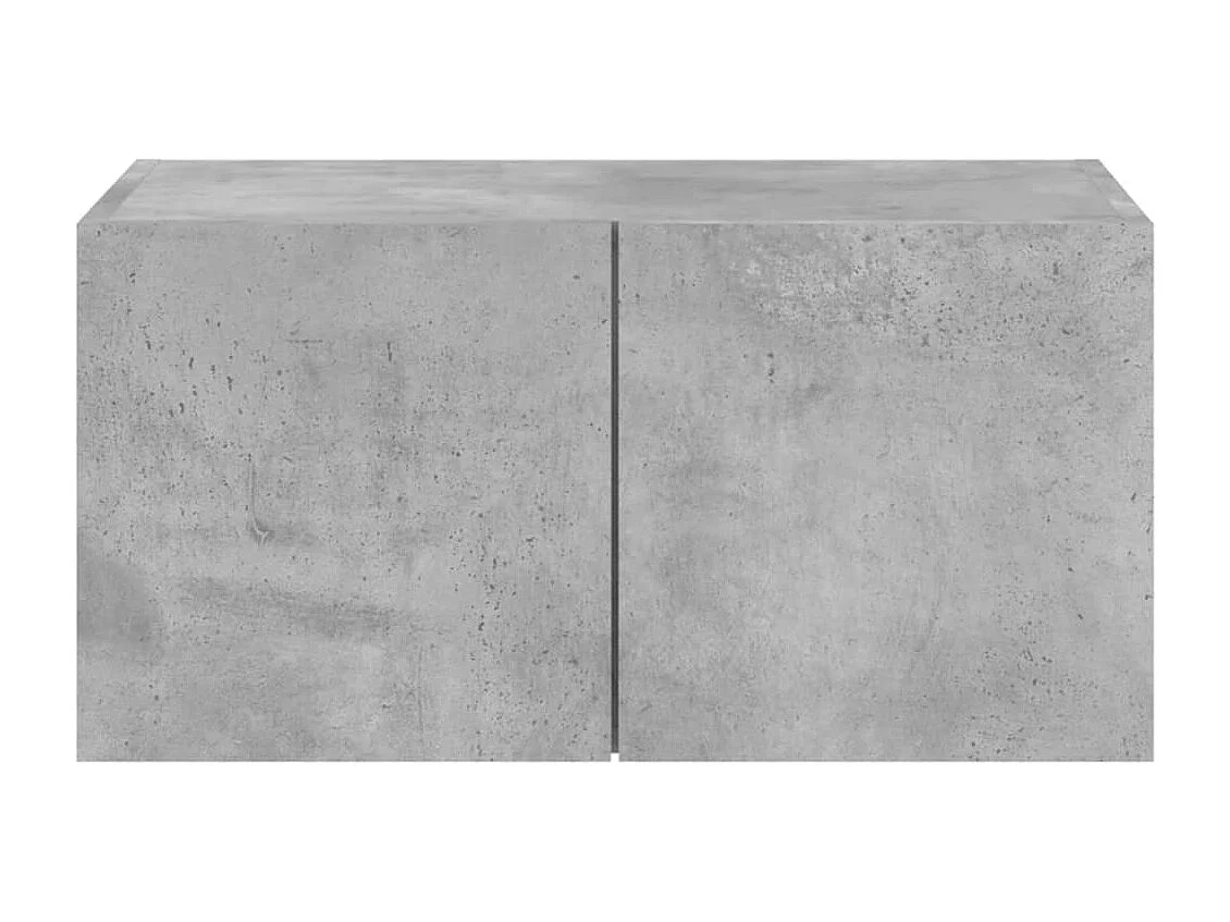 Mueble de TV de pared con luces LED, gris hormigón, 60x35x31 cm