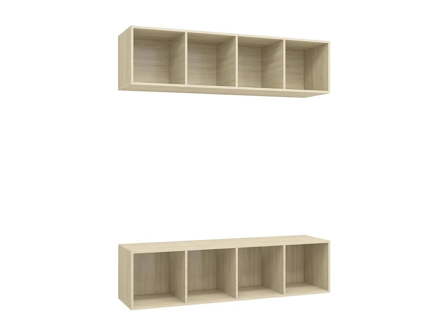 Muebles de TV de pared de 2 piezas de madera de ingeniería de roble Sonoma