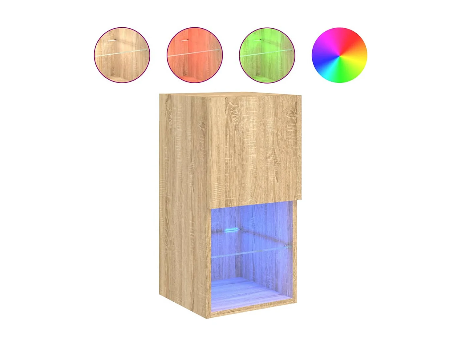 TV-Schränke mit LED-Beleuchtung 2 Stück Sonoma-Eiche 30,5x30x60 cm