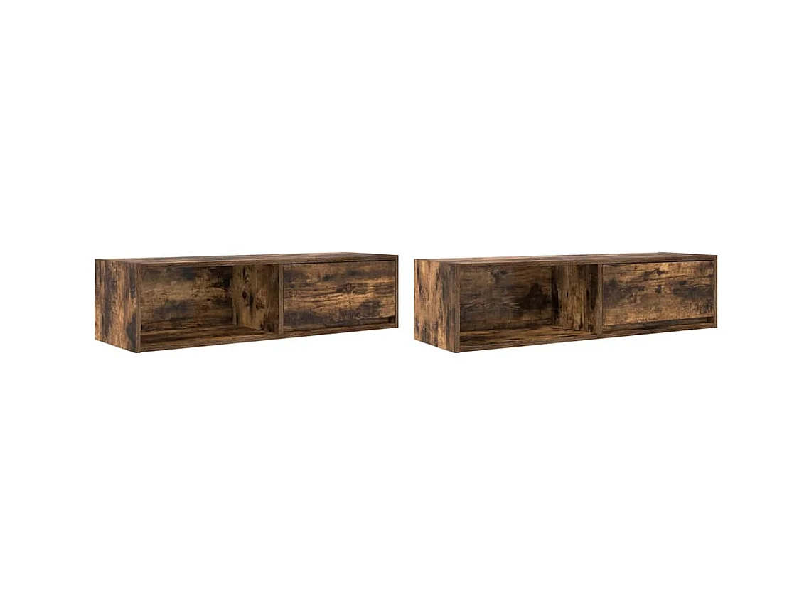 Meubles TV 2 pcs chêne fumé 100x31x25,5 cm bois d'ingénierie