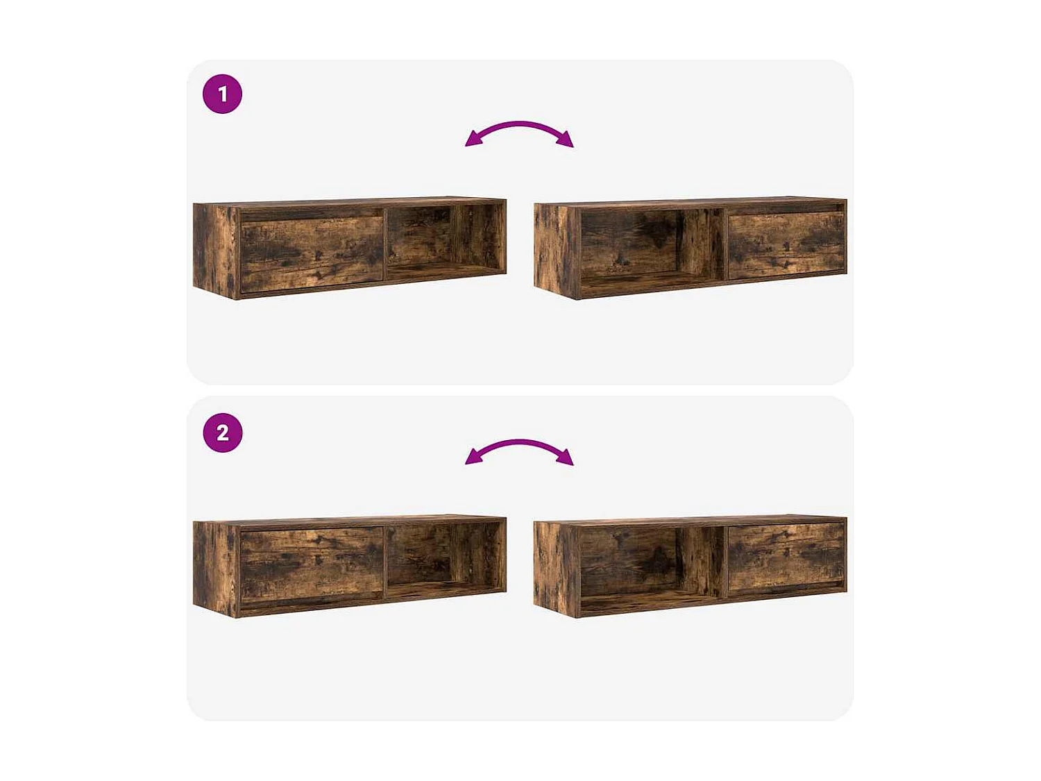 Meubles TV 2 pcs chêne fumé 100x31x25,5 cm bois d'ingénierie