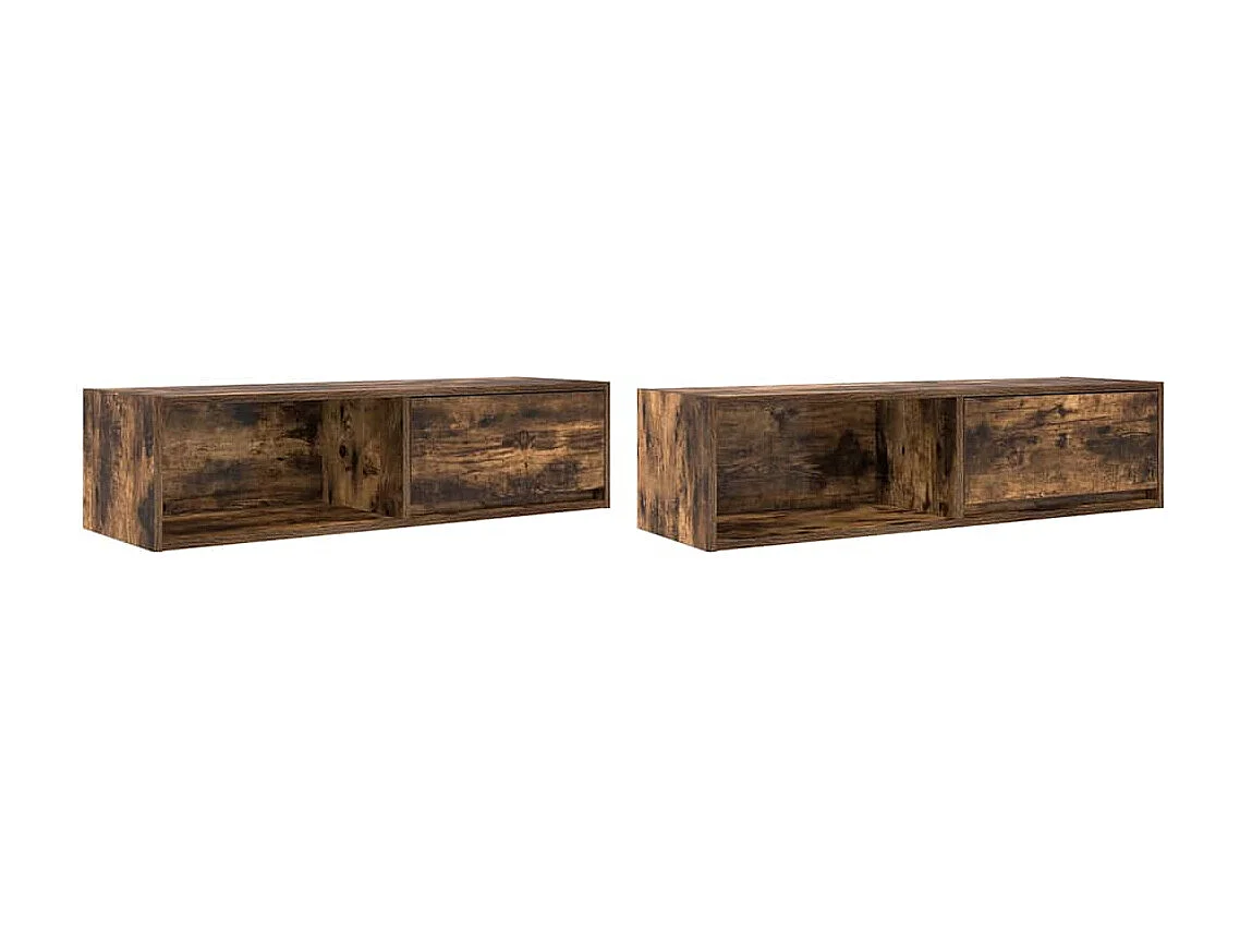 Meubles TV 2 pcs chêne fumé 100x31x25,5 cm bois d'ingénierie