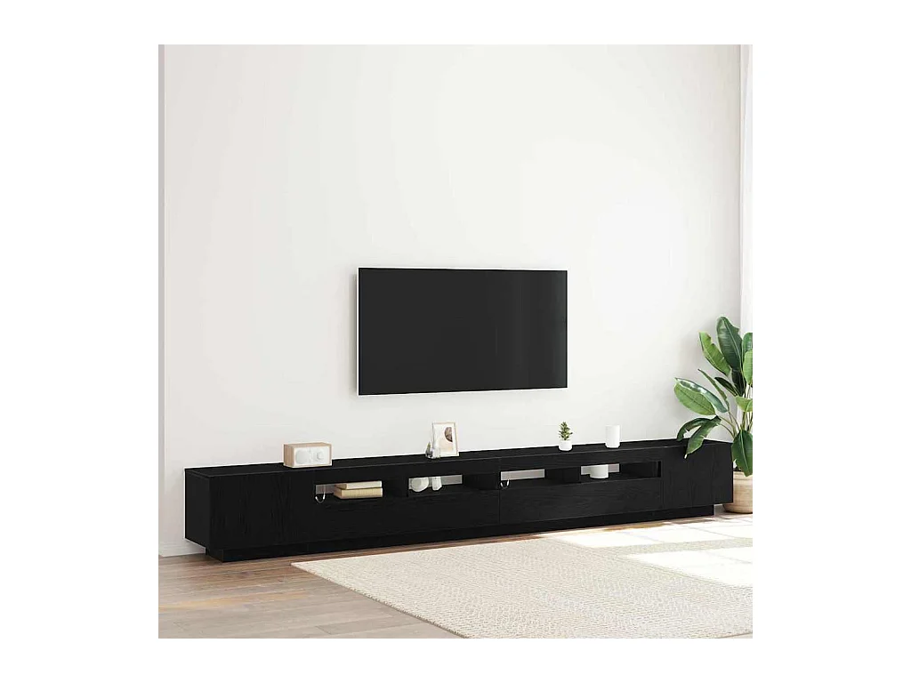 Mueble de TV de 3 piezas Negro 300 x 35 x 40 cm Madera de ingeniería