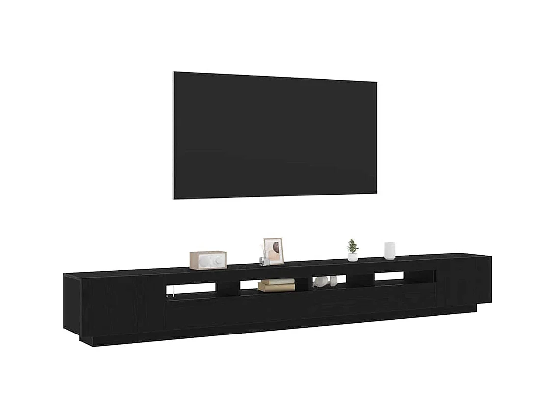 Mueble de TV de 3 piezas Negro 300 x 35 x 40 cm Madera de ingeniería