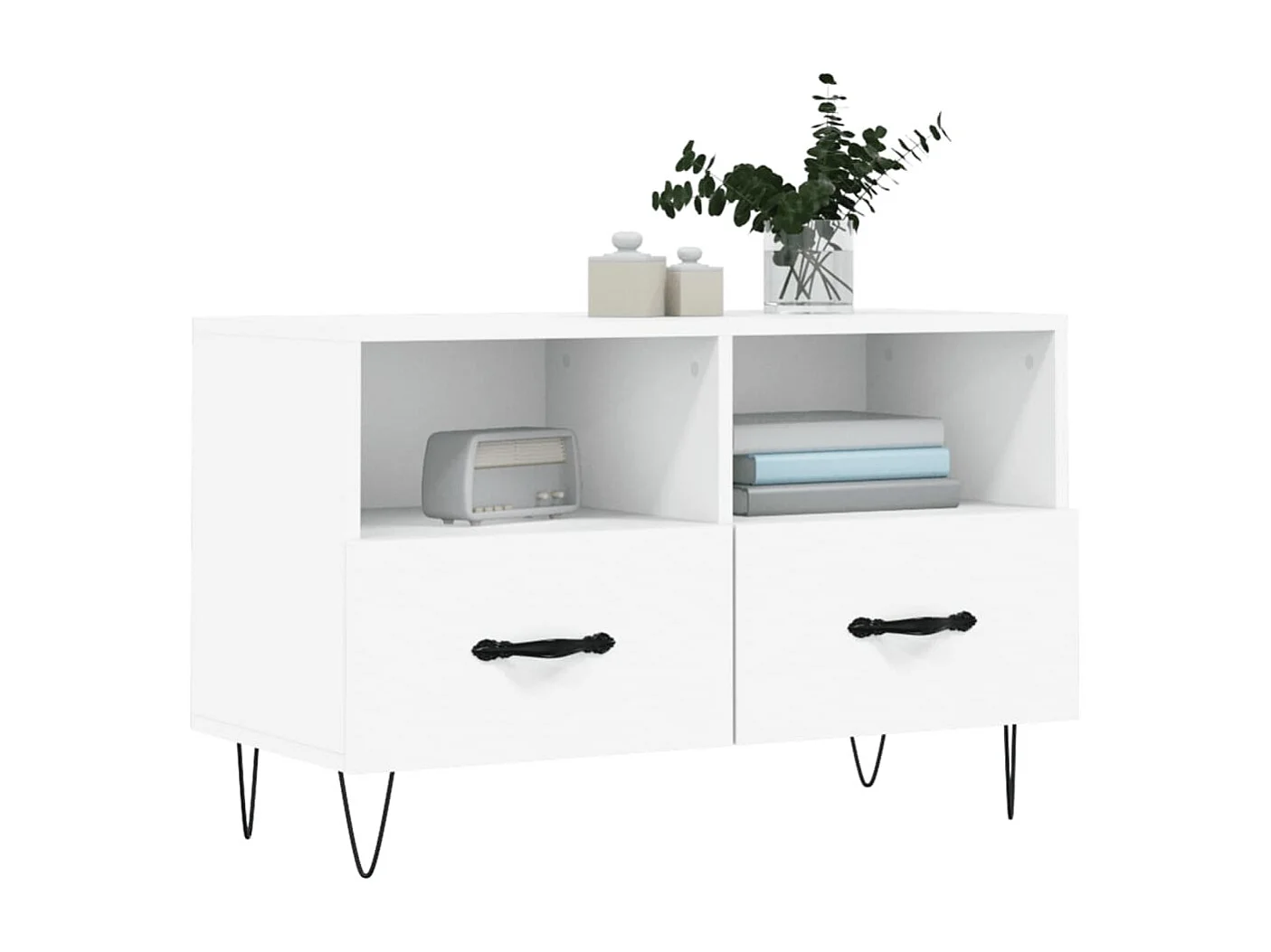 Meuble TV Blanc 80x36x50 cm Bois d'ingénierie