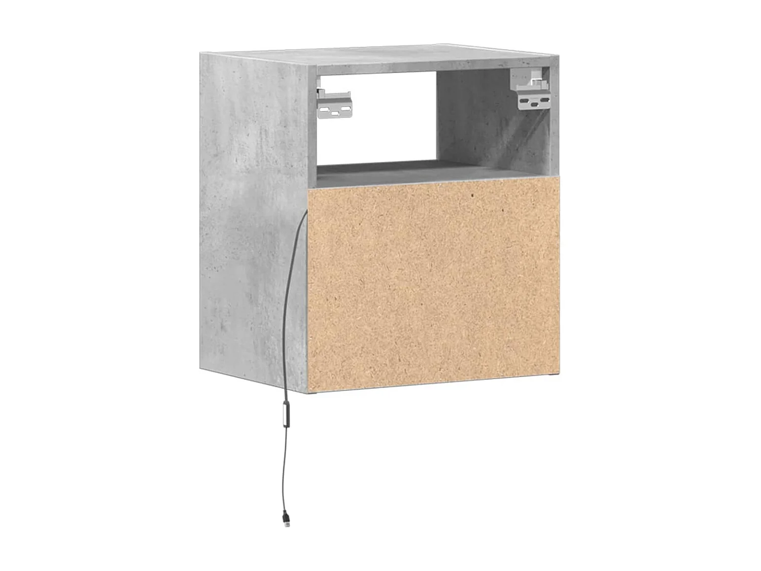 Muebles de TV de pared con luces LED 2 piezas gris hormigón 41x31x45 cm