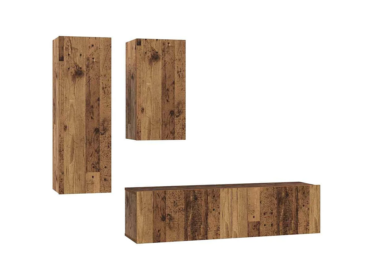 Ensemble meuble TV 4 pcs Bois ancien 30,5 x 30 x 90 cm