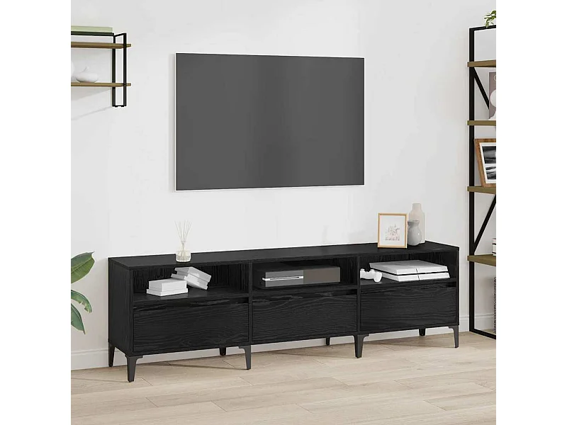 Meuble TV Chêne noir 150 x 30 x 44.5 cm Bois d'ingénierie