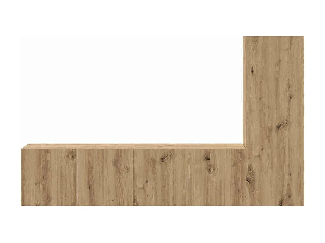 Set di mobili TV da 3 pezzi, rovere lavorato a mano, 60 x 30 x 30 cm