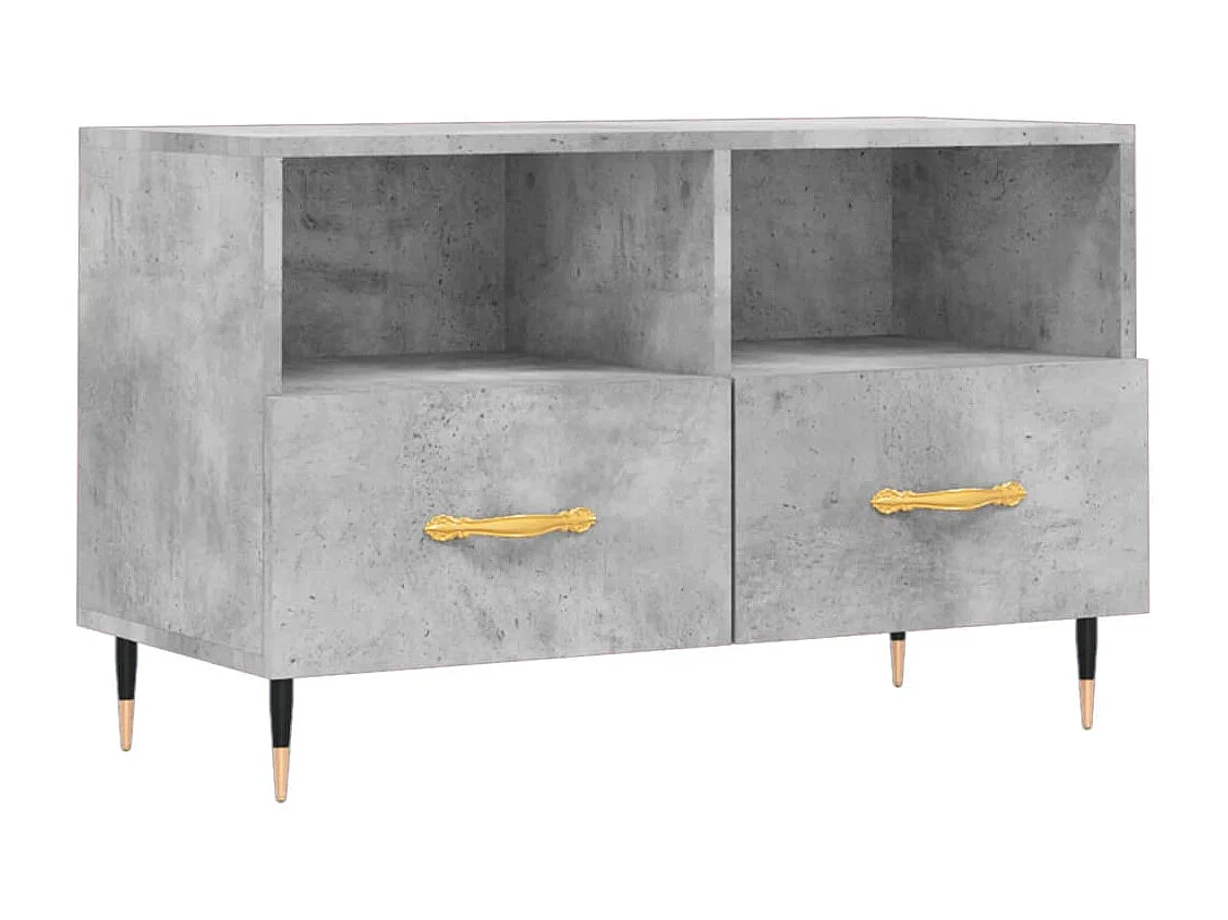 Meuble TV Gris béton 80x36x50 cm Bois d'ingénierie