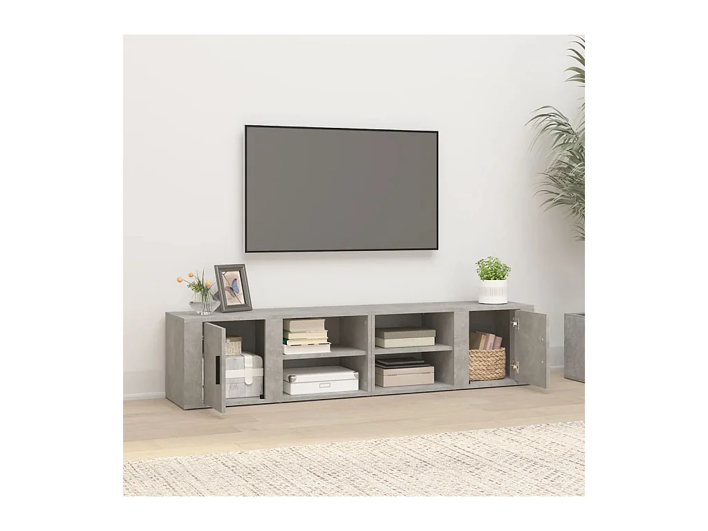Meubles TV 2 pcs Gris béton 80x31,5x36 cm Bois d'ingénierie