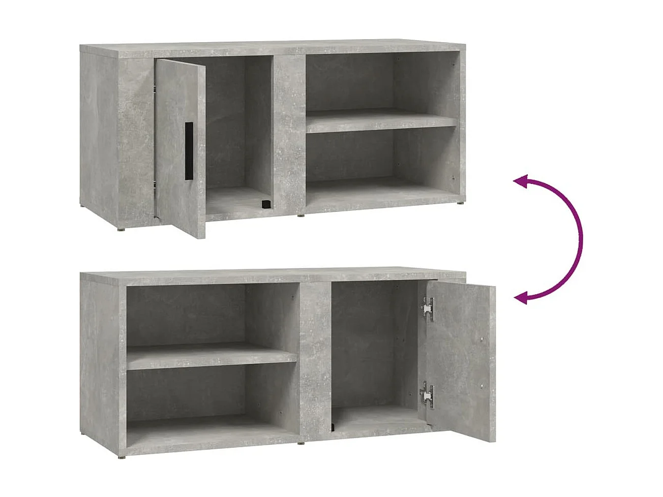 Meubles TV 2 pcs Gris béton 80x31,5x36 cm Bois d'ingénierie